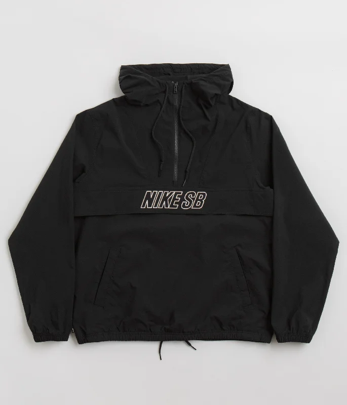 Jackets With Windproof Material-Nike SB Anorak Jacket - Black / White