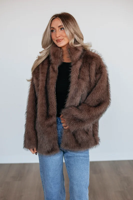 Jackets For Workwear-Anastasia Faux Fur Jacket