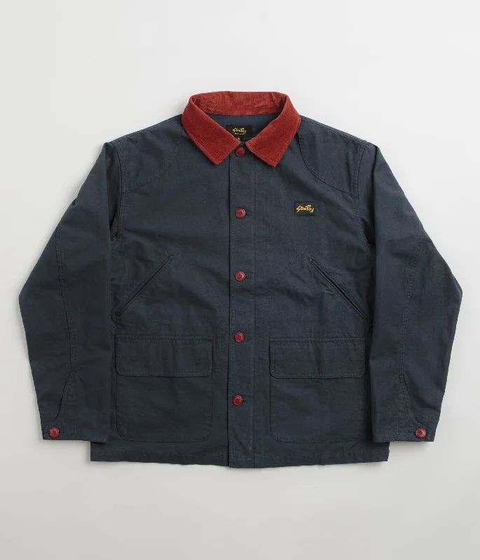 Jackets With Bomber Style-Stan Ray Hunters Jacket - Navy Half Panama