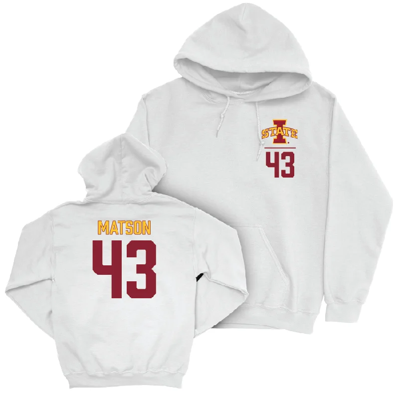 Hoodie For Football-Iowa State Football White Logo Hoodie - Caden Matson