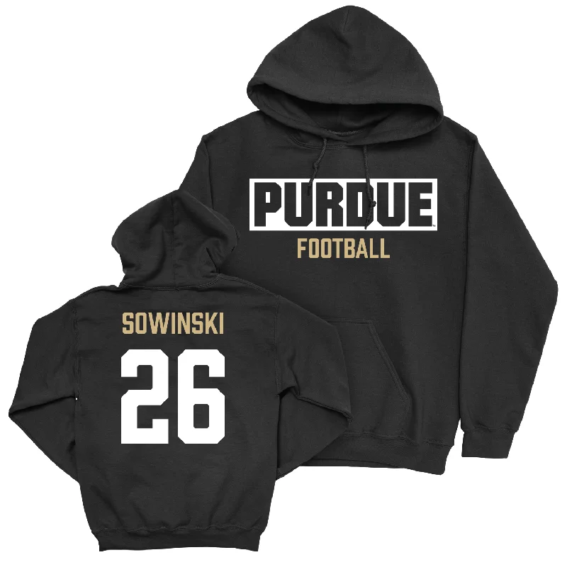 Hoodie With Double Hood-Football Black Staple Hoodie - Andrew Sowinski | #26