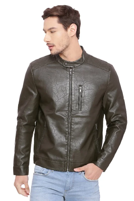 Jackets For Doctors-Comfort Fit Faux Leather Jacket