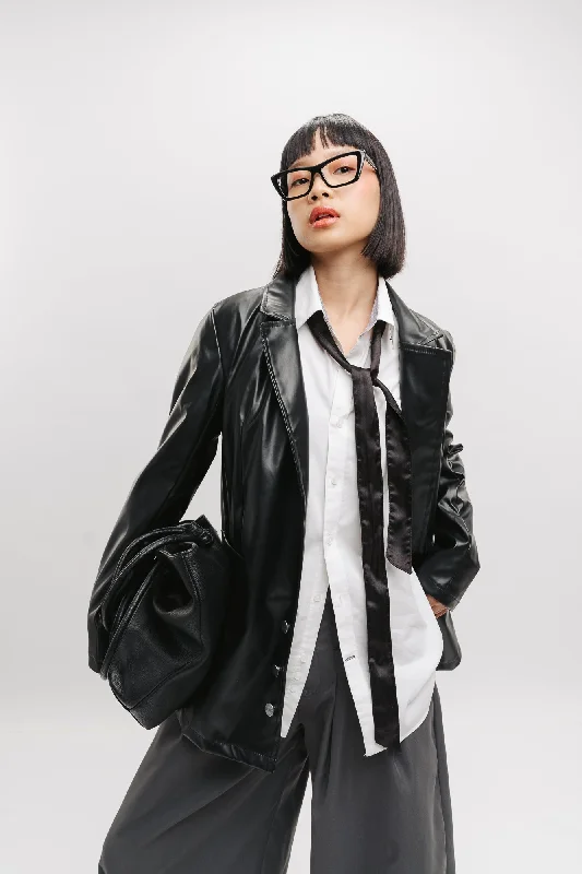 Jackets For Road Trips-Seoul Y2K Black Leather Jacket