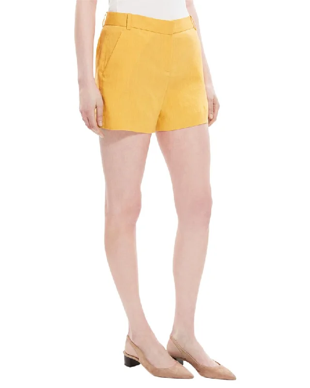 Shorts For Tall Women-Theory Lynie Sleek Linen-Blend Short