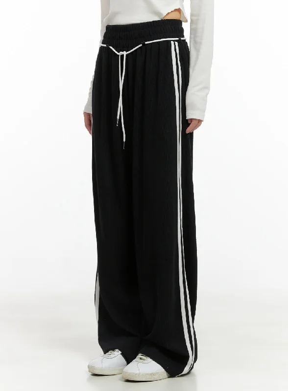 Pants With Stretch Fabric-String Banded Track Pants CG426