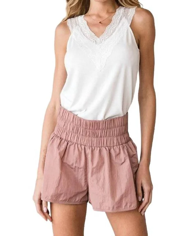 Shorts For Plus Size-Devyn Shorts In Mauve