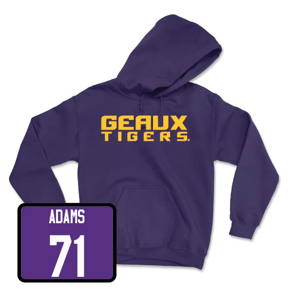 Hoodie For Security Guards-Football Purple Geaux Hoodie - Tyree Adams