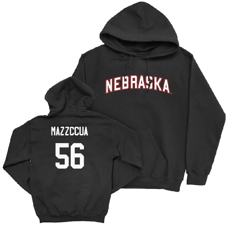 Hoodie With Double Hood-Football Black Nebraska Hoodie  - Micah Mazzccua