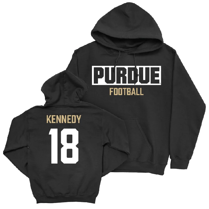 Hoodie With Brand Logos-Football Black Staple Hoodie  - Demeco Kennedy