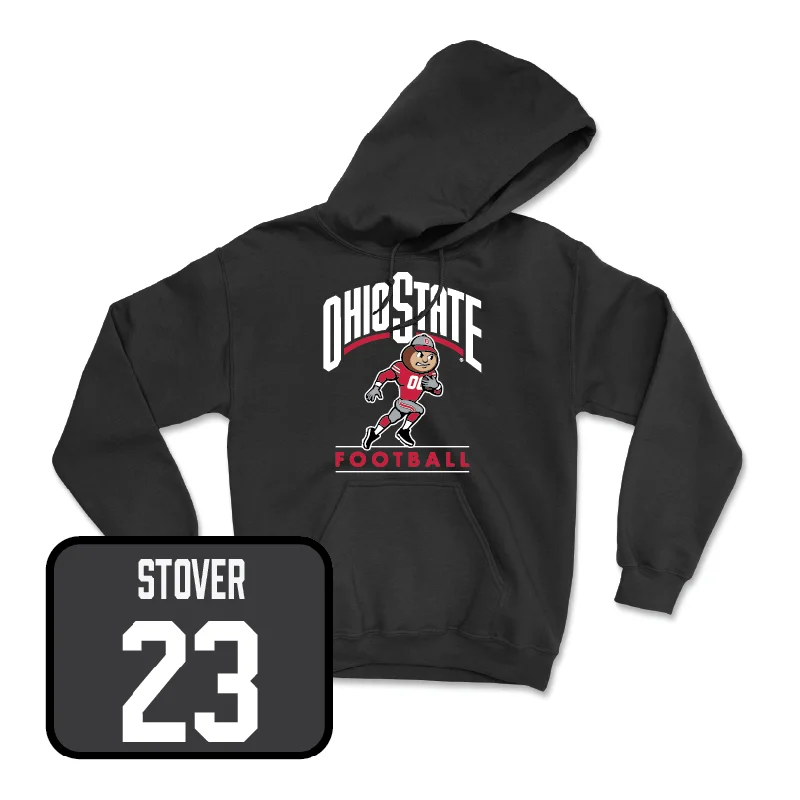 Hoodie For School Uniforms-Football Black Gridiron Hoodie  - Garrett Stover