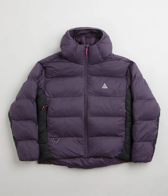 Jackets With Single-Breasted Style-Nike ACG Lunar Lake Puffer Jacket - Dark Raisin / Black / Summit White