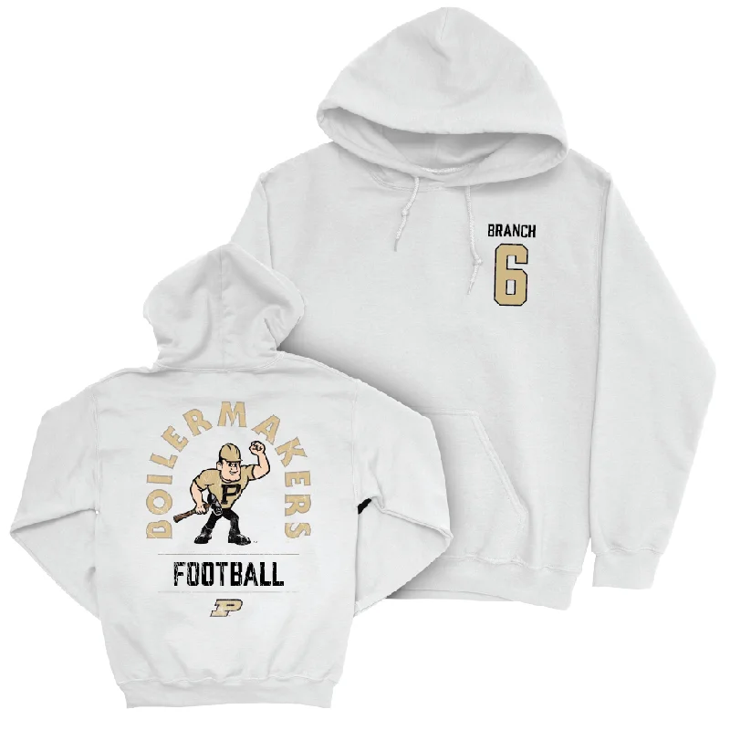 Hoodie For Music Festivals-Football White Mascot Hoodie - Arhmad Branch | #6