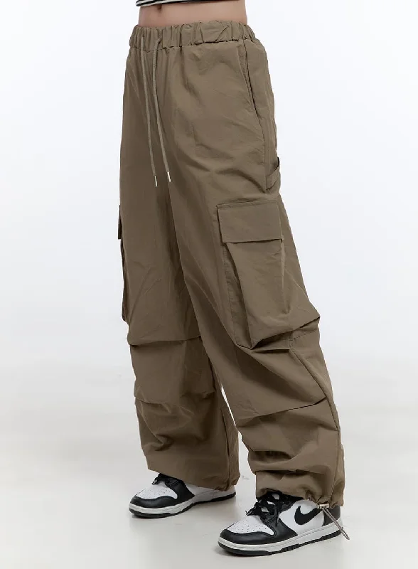 Pants For Gym-Nylon Wide Fit Cargo Pants CL424