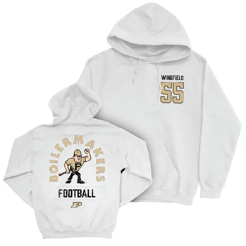 Hoodie With Longline Fit-Football White Mascot Hoodie  - DaJuanye Wingfield