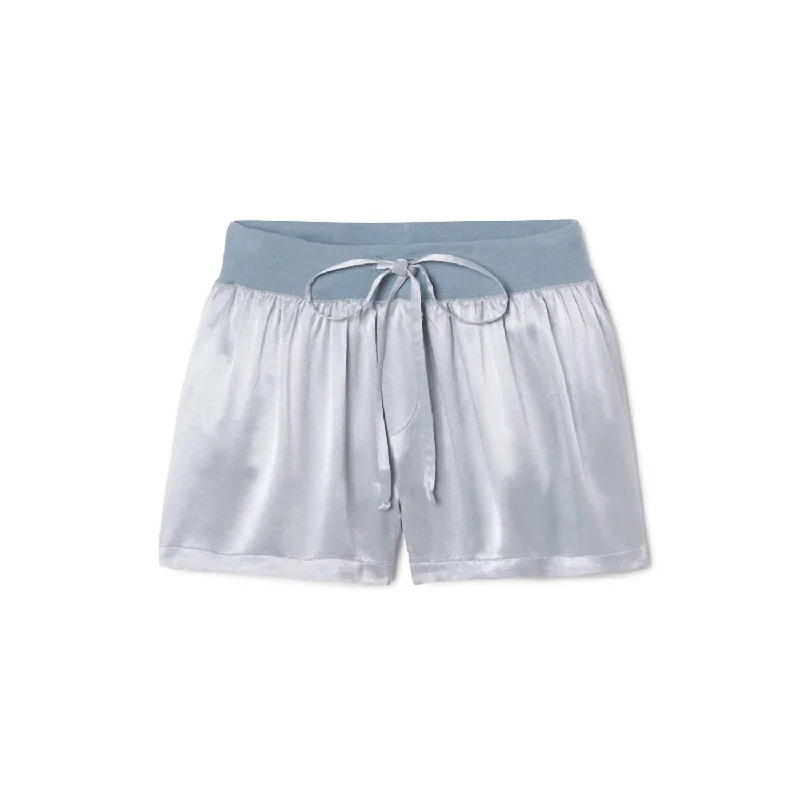 Shorts With Anti-Odor Technology-Mikel Satin Boxer Short With Draw String In Morning Blue