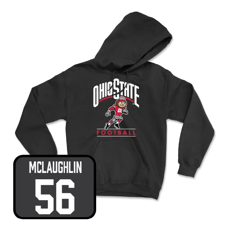 Hoodie For Short Women-Black Football Gridiron Hoodie  - Seth McLaughlin