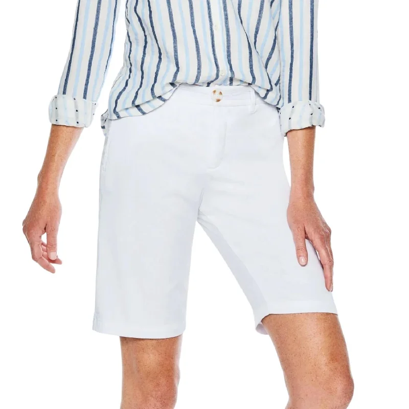 Shorts With Embroidered Details-Nash Slim Bermuda Short In White