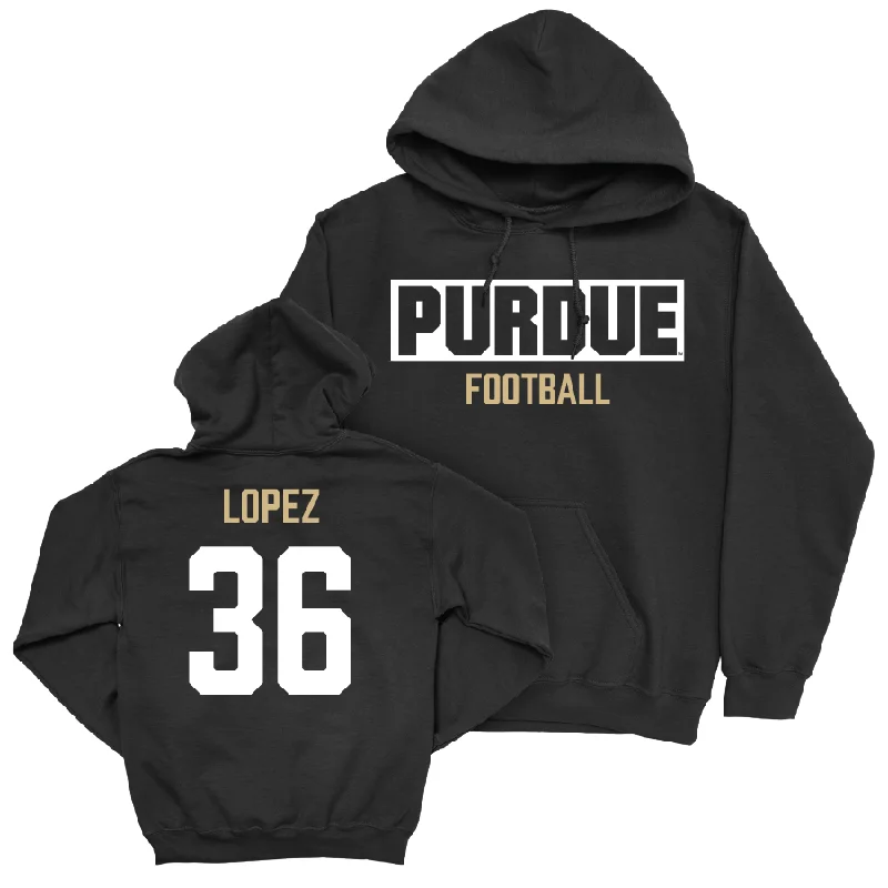 Hoodie With Reflective Strips-Football Black Staple Hoodie   - RJ Lopez