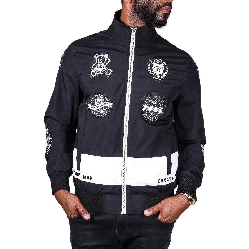 Jackets With Hoodie-Black and White Collection Jacket