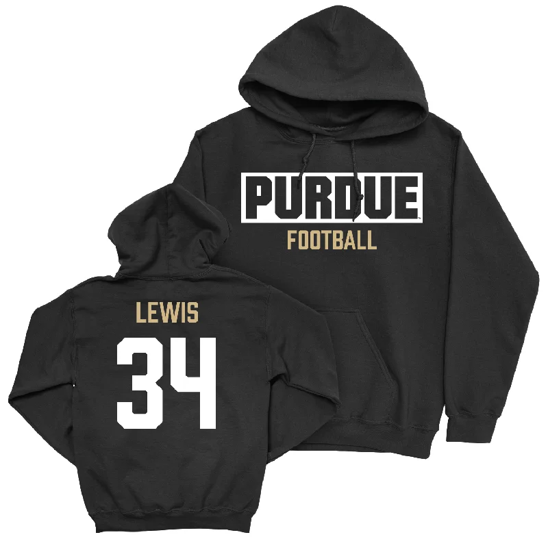 Hoodie With Neon Colors-Football Black Staple Hoodie - Damarjhe Lewis | #34