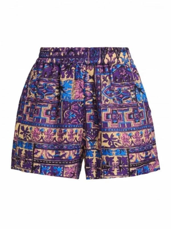 Shorts For Swimming-Monte Shorts In Violet Tile