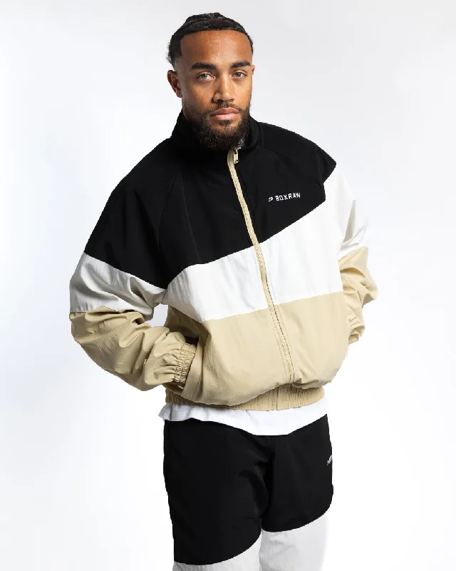 Jackets With Windbreaker Design-Harvey Jacket - Black/White/Beige