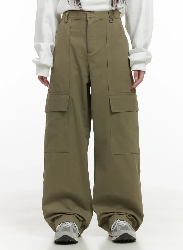 Pants For Weddings-LooseFit Cotton Cargo Trousers CS413