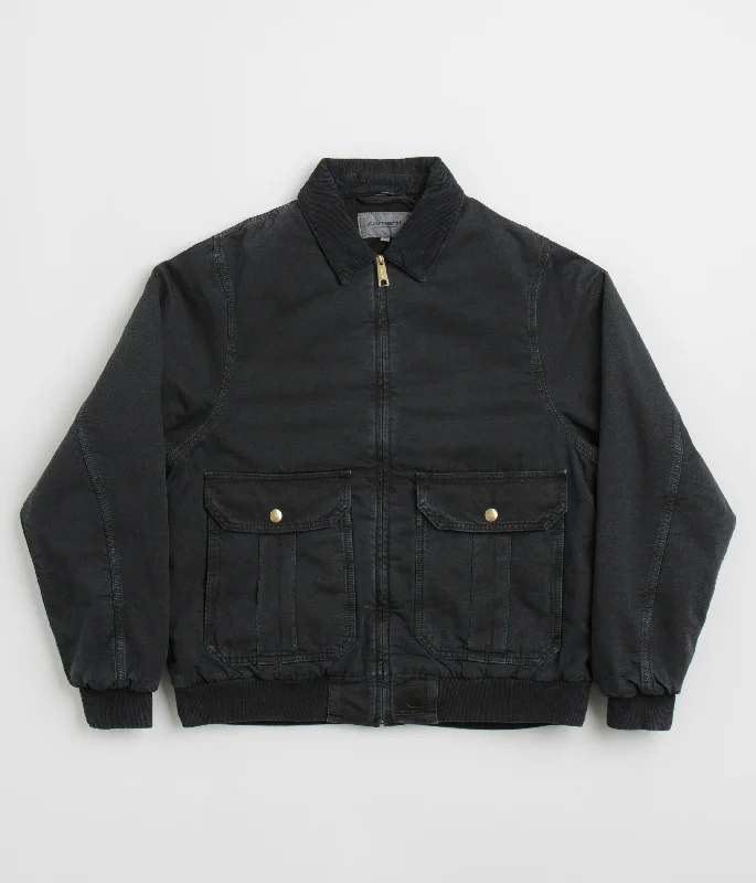 Jackets With Lightweight Material-Carhartt Stanton Jacket - Black / Black