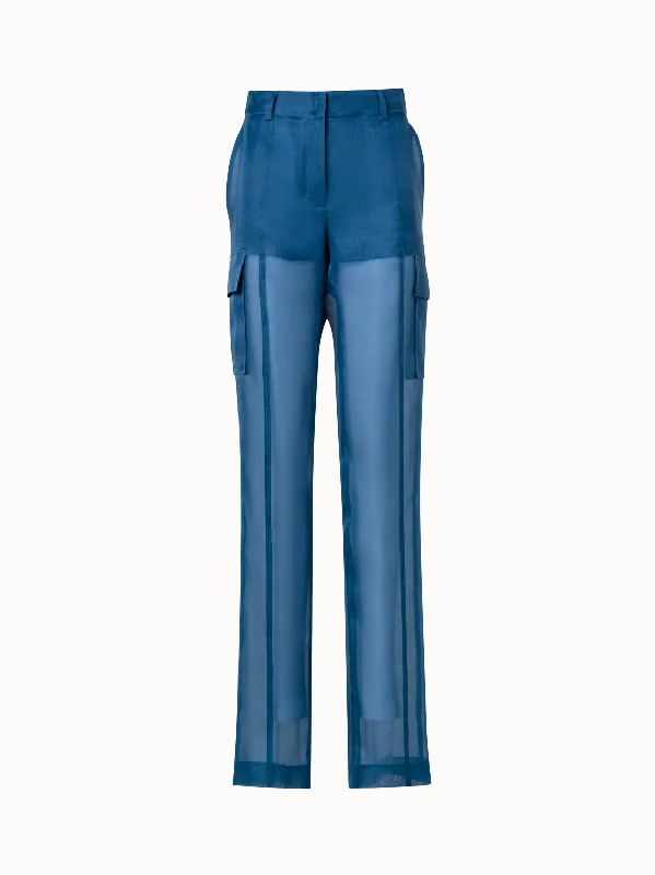 Pants For Parties-Cargo Pants in Semi-Sheer Silk