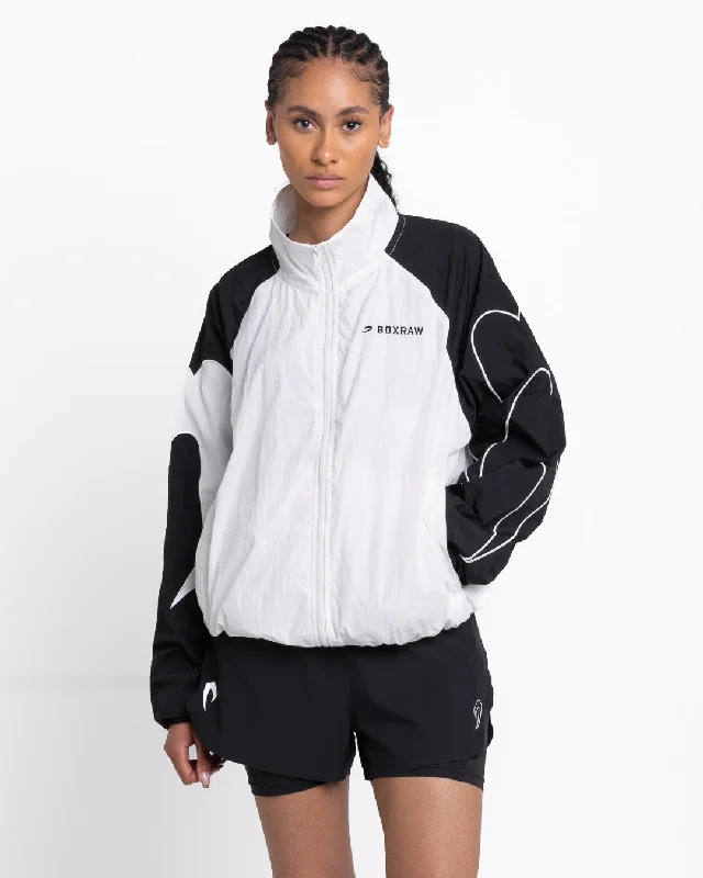 Jackets For Basketball-Tunero Track Jacket - White/Black