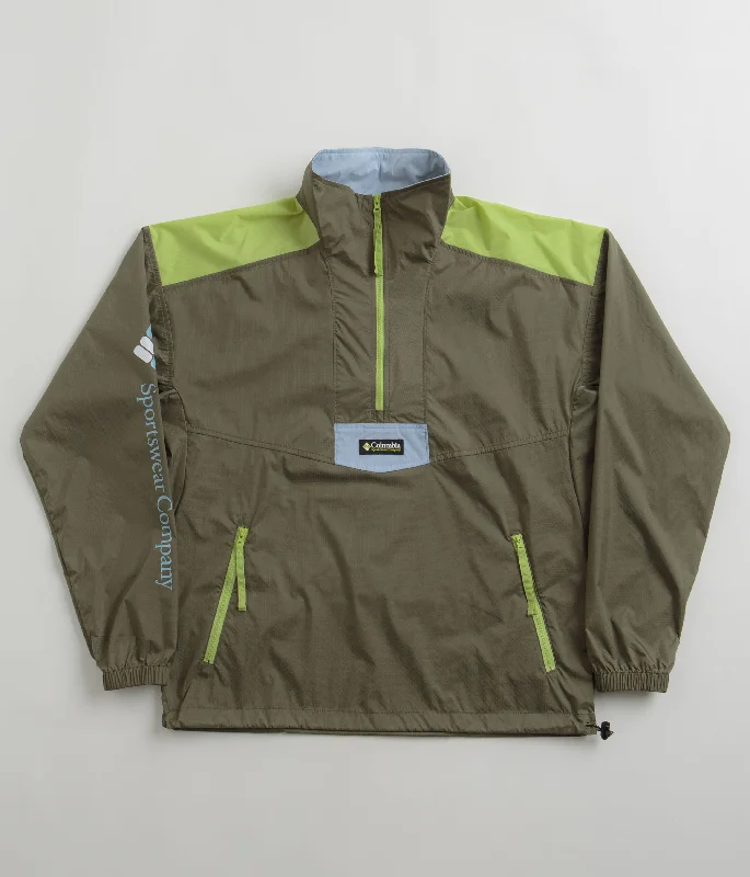 Jackets For Mountaineering-Columbia Riptide Anorak - Stone Green / Napa Green / Whisper