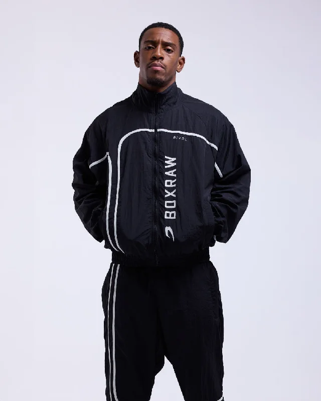 Jackets For Casual Wear-Bivol x BOXRAW Track Jacket - Black