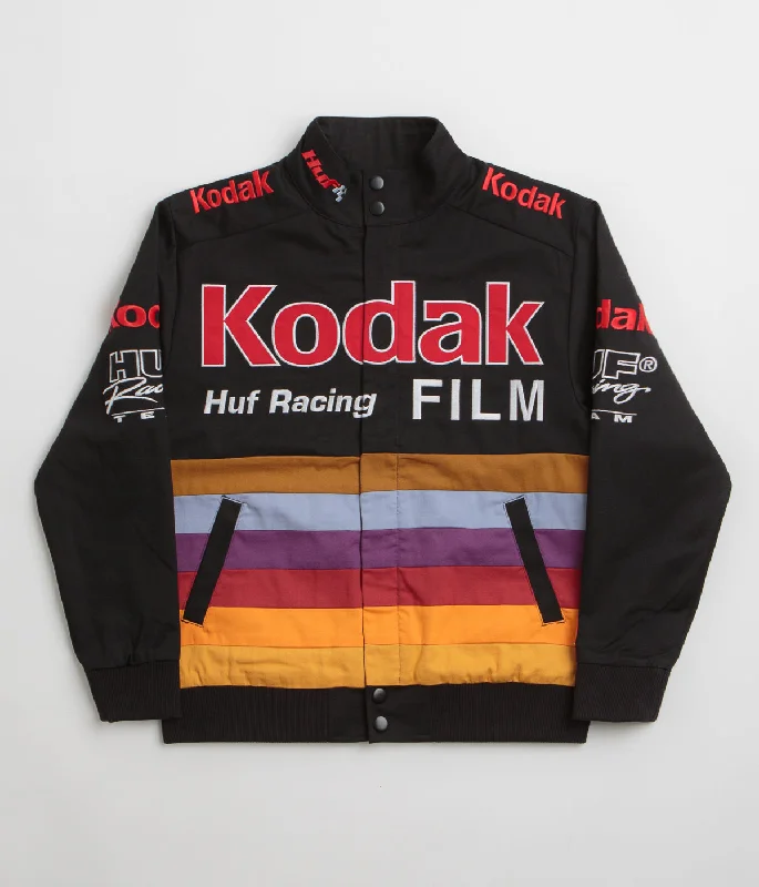 Jackets For Construction Workers-HUF x Kodak Pole Position Racing Jacket - Black