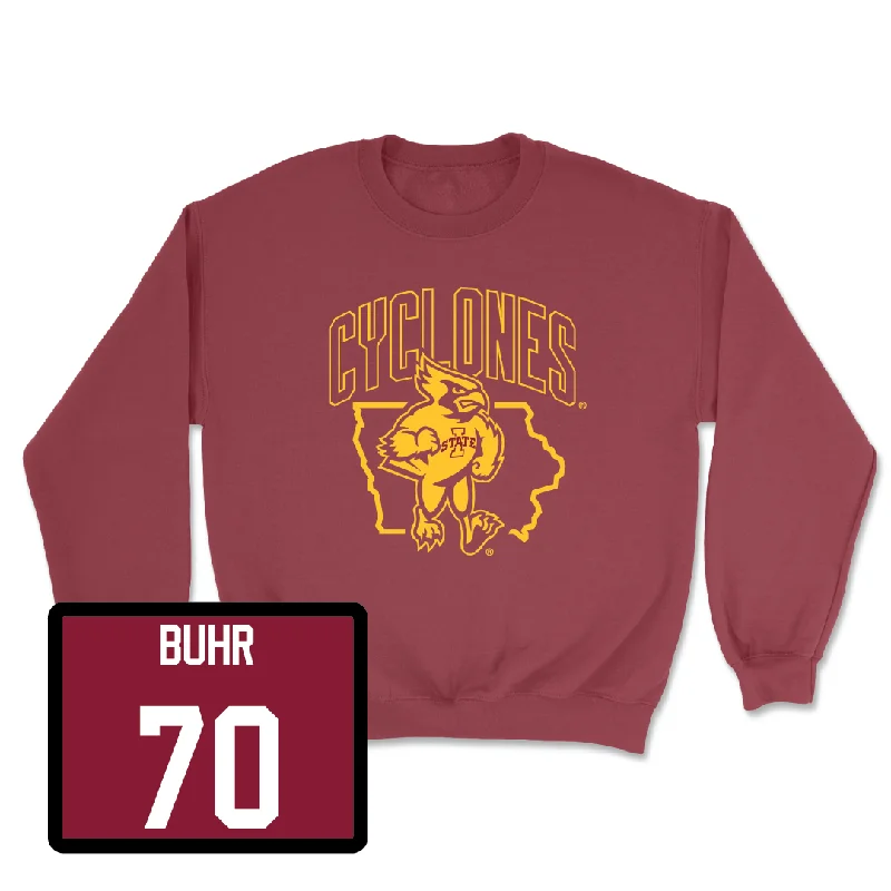 Hoodie With Vintage Look-Crimson Football Stadium Hoodie - Trevor Buhr