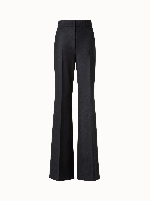 Pants For Ranchers-Wide Straight-Leg Pants in Wool