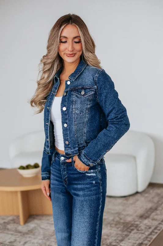 Jackets With Tie-Dye Design-Kelsey Risen Denim Jacket