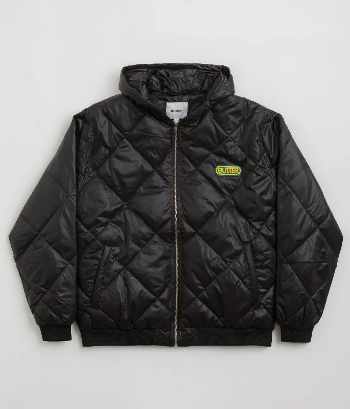 Jackets For Concerts-Butter Goods Hooded Work Jacket - Black