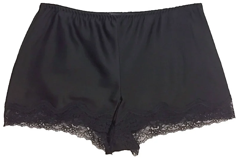 Shorts With Drawstring-Silk Tap Shorts In Black