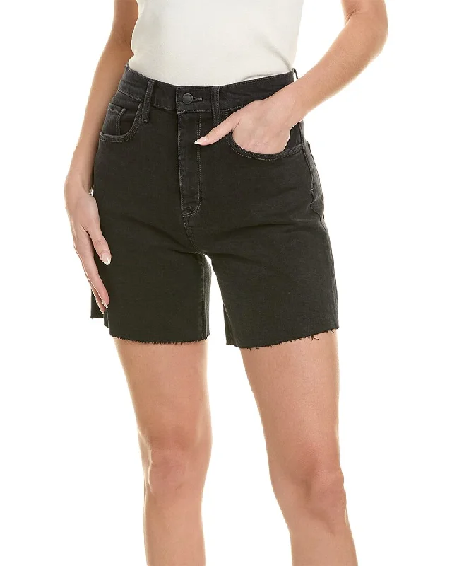 Shorts With Tie-Dye Design-Triarchy Ms. Florence-Mid Loved Black High-Rise Cut-Off Short