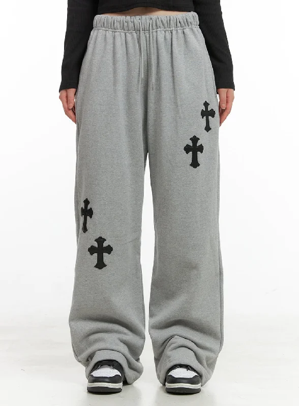 Pants For Punk Fashion-Cozy Patchwork Graphic Sweatpants CG419