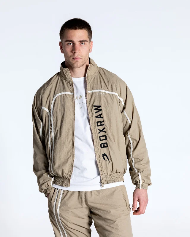 Jackets For Teens-Bivol x BOXRAW Track Jacket - Taupe Beige