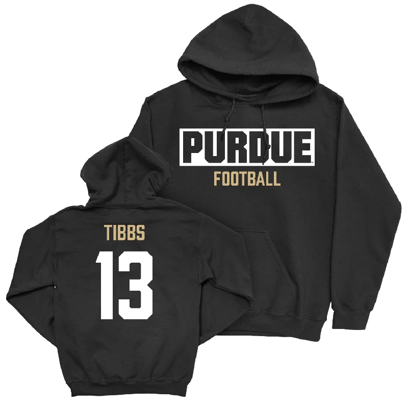 Hoodie With Fleece Lining-Football Black Staple Hoodie - Jaron Tibbs | #13