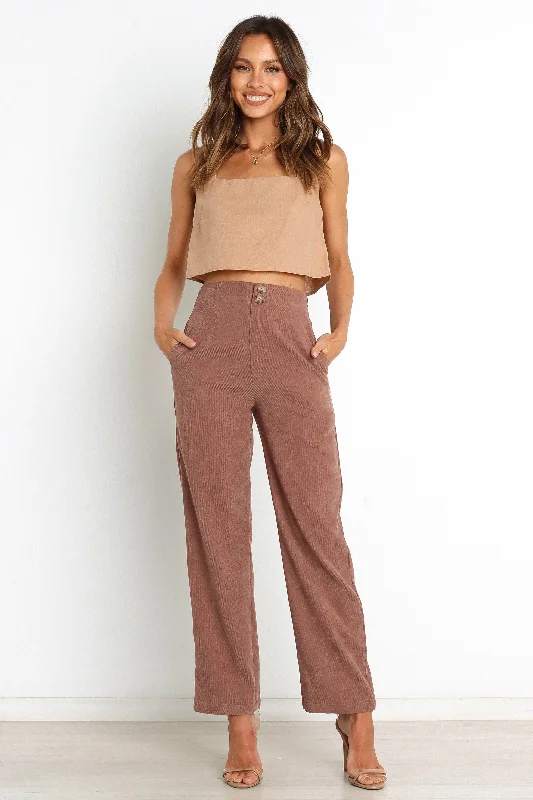 Pants For Lounge Wear-Springfield Pants - Brown