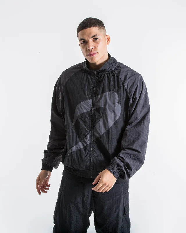 Jackets With Spandex Material-Walker Track Jacket - Triple Black