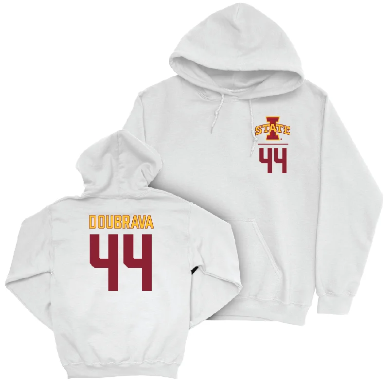 Hoodie For Baseball-Iowa State Football White Logo Hoodie - Mason DouBrava