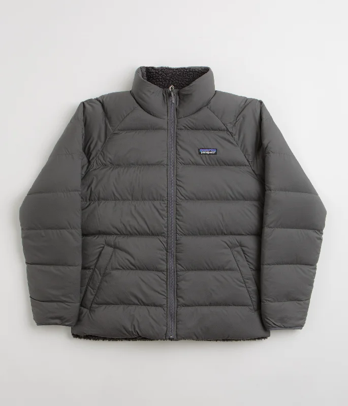 Jackets For Travel-Patagonia Reversible Silent Down Jacket - Forge Grey