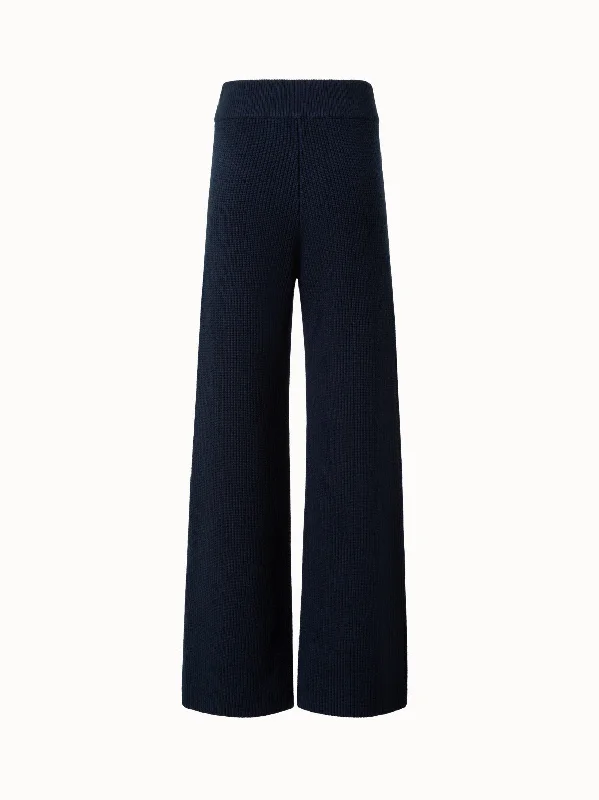 Pants For Pajamas-Wide Leg Knit Pants in Wool Cashmere Blend