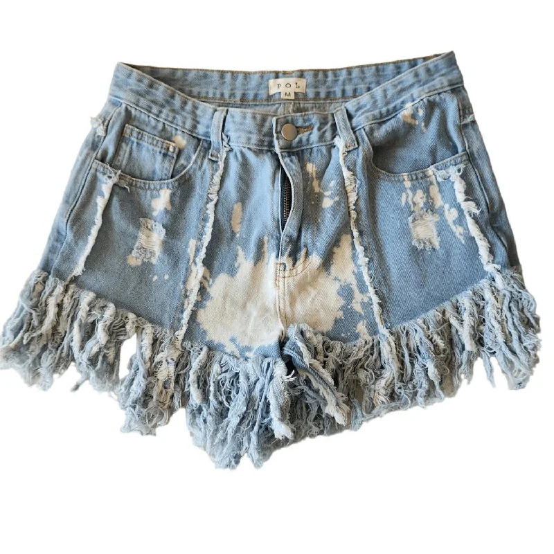 Shorts With Animal Prints-Bleach Splatter Shorts In Light Wash