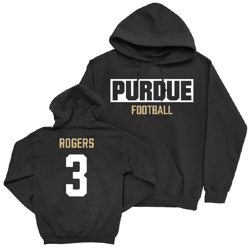 Hoodie With Thumb Holes-Football Black Staple Hoodie  - Derrick Rogers