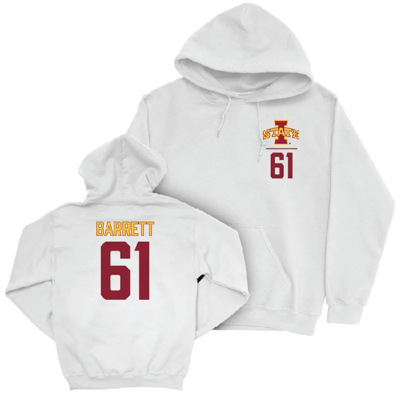 Hoodie For Workouts-Iowa State Football White Logo Hoodie - Dylan Barrett